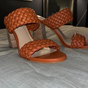 Steve Madden Tielo Braided Block Heel Sandal, Size 10 Rust